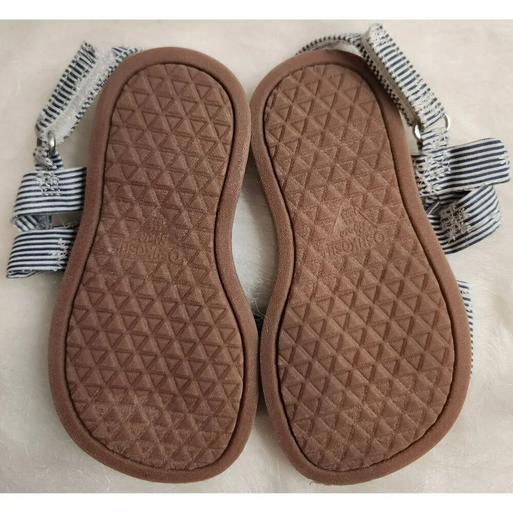 OshKosh B'Gosh Baby Girl 6M Pinstripe Floral Sandals